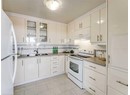 Kitchen with a sink, white appliances, under cabinet range hood, decorative backsplash, and glass insert cabinets