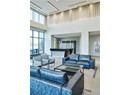 Building lobby with a towering ceiling