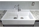 Kitchen view of a sink and backsplash