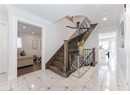 Staircase featuring recessed lighting, crown molding, and baseboards
