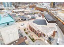 Drone / aerial view with a city view