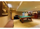 Rec room with a dry bar, carpet, billiards, and recessed lighting