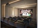 Cinema room with carpet floors
